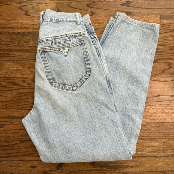 Vintage‎ Guess Jeans Green Triangle Logo Button Fly Style 10094 Size 32 -- 80's - Picture 1 of 6